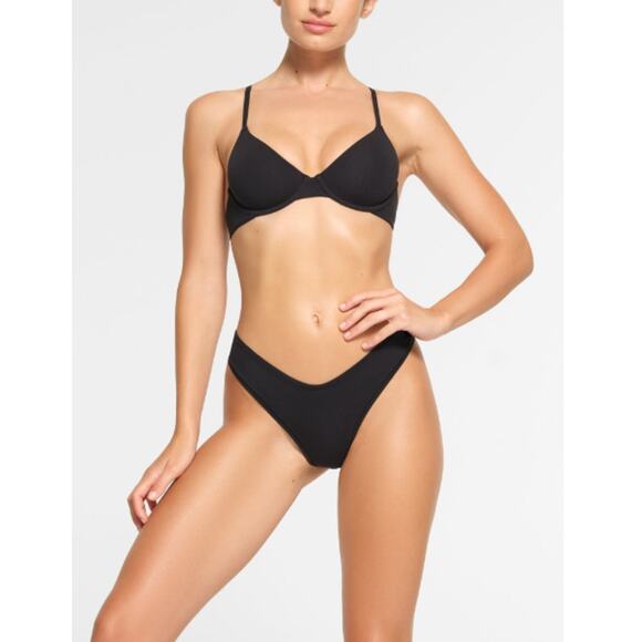 NEW SKIMS Soot Stretch Cotton Jersey Underwire T-Shirt Bra Size 40DD - Picture 1 of 5